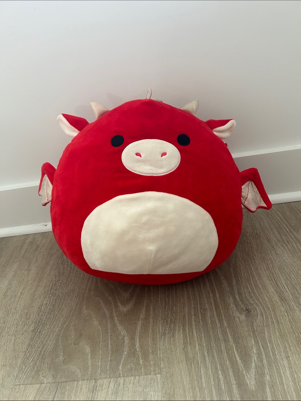 Squishmallows Red Dragon Pillow with Cream Belly